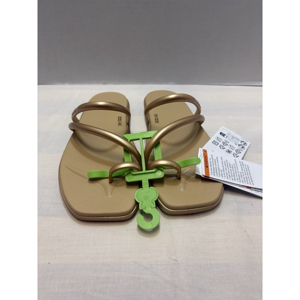 CROCS Women's Tan Gold Strappy Sandals - Picture 3 of 7